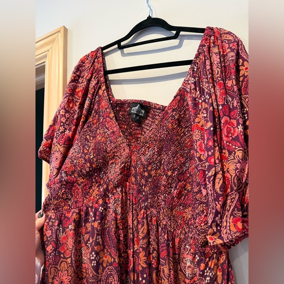 Angie Red and Pink Floral Mini Dress - Picture 6 of 6